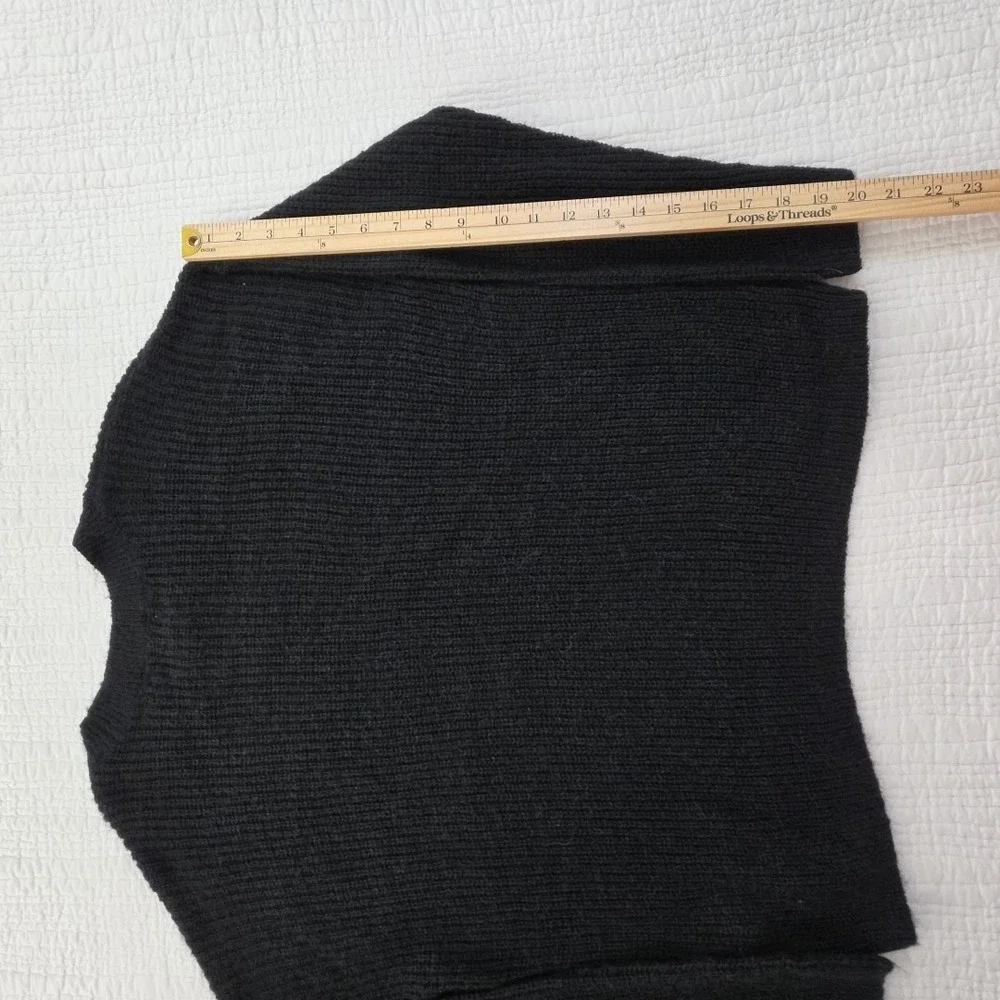 Madewell Alpaca Blend Sweater Women L Large True Black NEW Long Sleeve Crew Neck